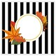 image 1 of Blach stripes, autumn leaves (Picture Frame) White | S