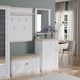 image 8 of Pontypool Shoe Cabinet with Drawer in White and a Riva Oak