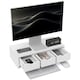 image 1 of HOMCOM Monitor Stand Riser with 3 Drawers for Laptop, Computer, PC, White