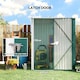 image 4 of Outsunny 5ft x 3ft Lean to Garden Shed, Metal Outdoor Storage Shed with Single Lockable Door, Tool Storage Shed for Garden, Patio, Green