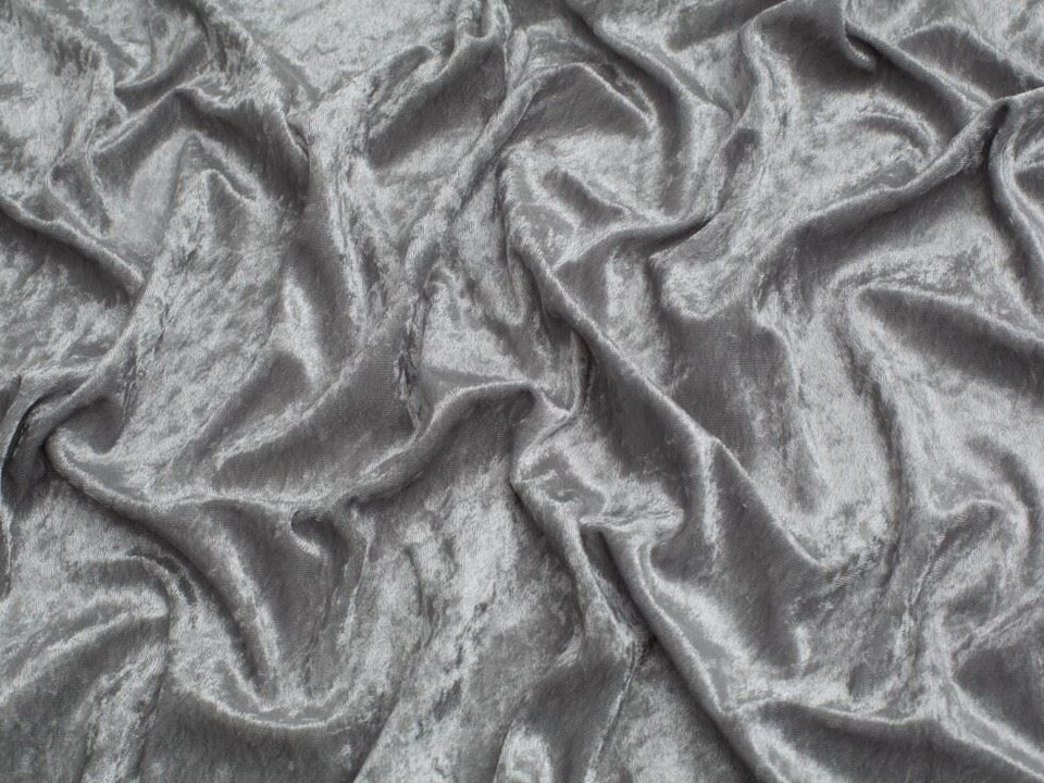 Minerva Core Range Silver Crush Velvet Stretch Knit Fabric for Dressmaking, 150cm / 59" Wide - per metre