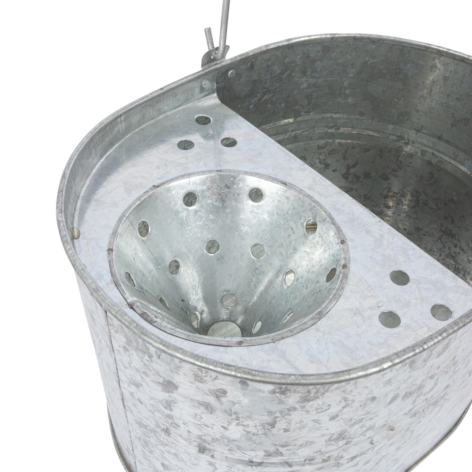 image 1 of Ashley Galvanised Steel Mop Bucket with Wringer - Silver
