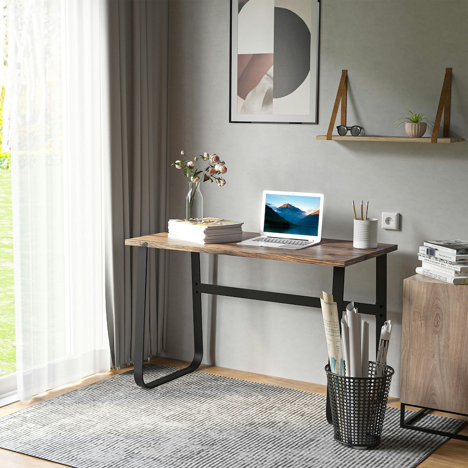image 1 of HOMCOM Industrial Writing Desk Laptop Table Home Office Study Workstation