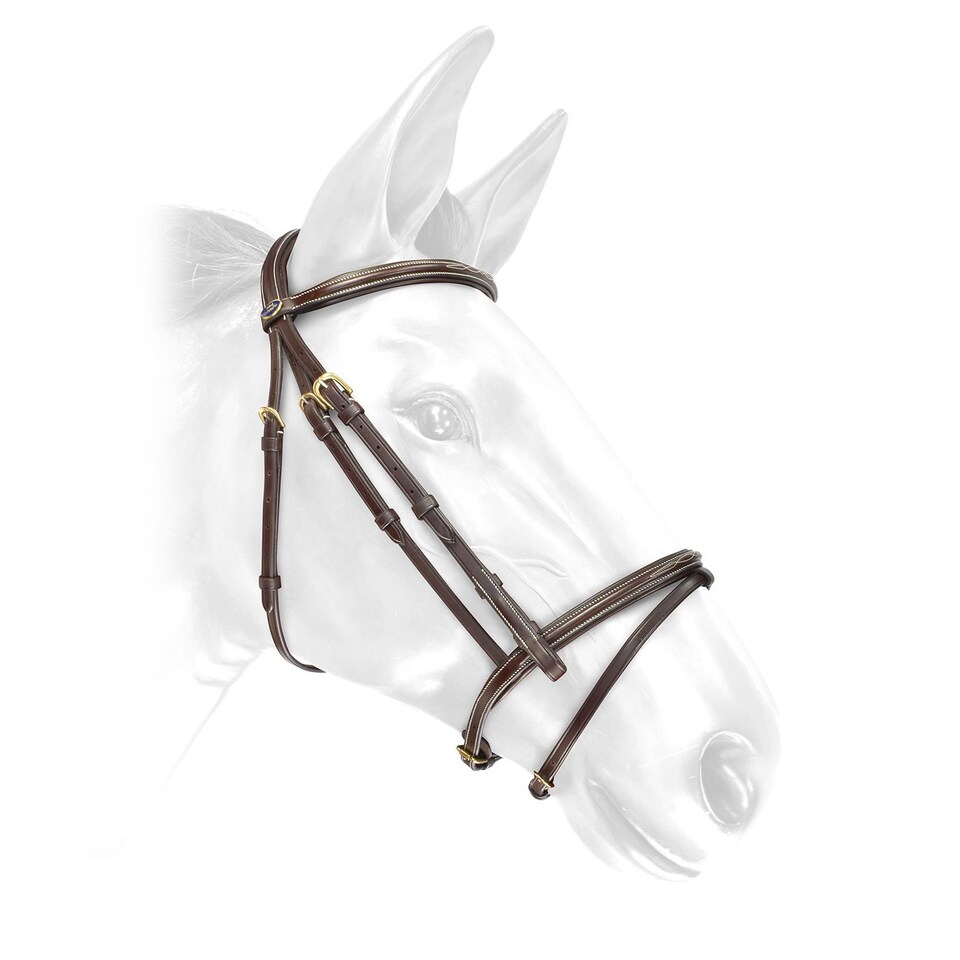 image 1 of John Whitaker Valencia Super Deluxe Leather Horse Flash Bridle | Brown | Light Havana | Cob | 1