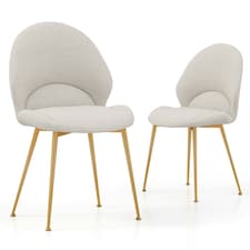 COSTWAY Dining Chairs Set of 2 Accent Chairs Grey