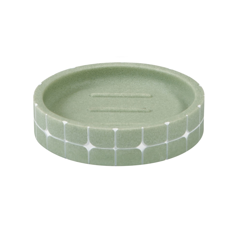 image 1 of Showerdrape Mosaica Pistachio Green Soap Dish | Green | White | 1