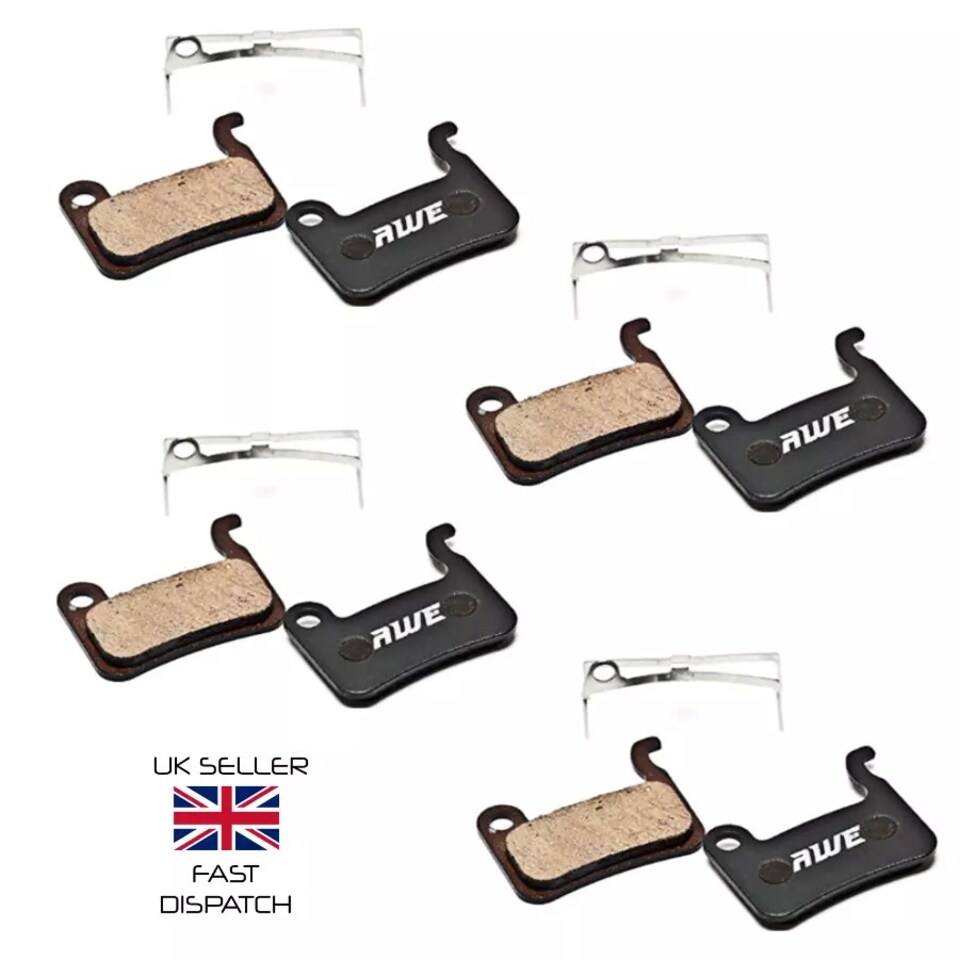 image 1 of AWE Set x 4 Semi Metallic Disc Brake Pads Compatible with Shimano XTR/XT/LX/Hone/M536