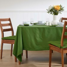 Homescapes Dark Olive Tablecloth - 137 x 228 cm Green
