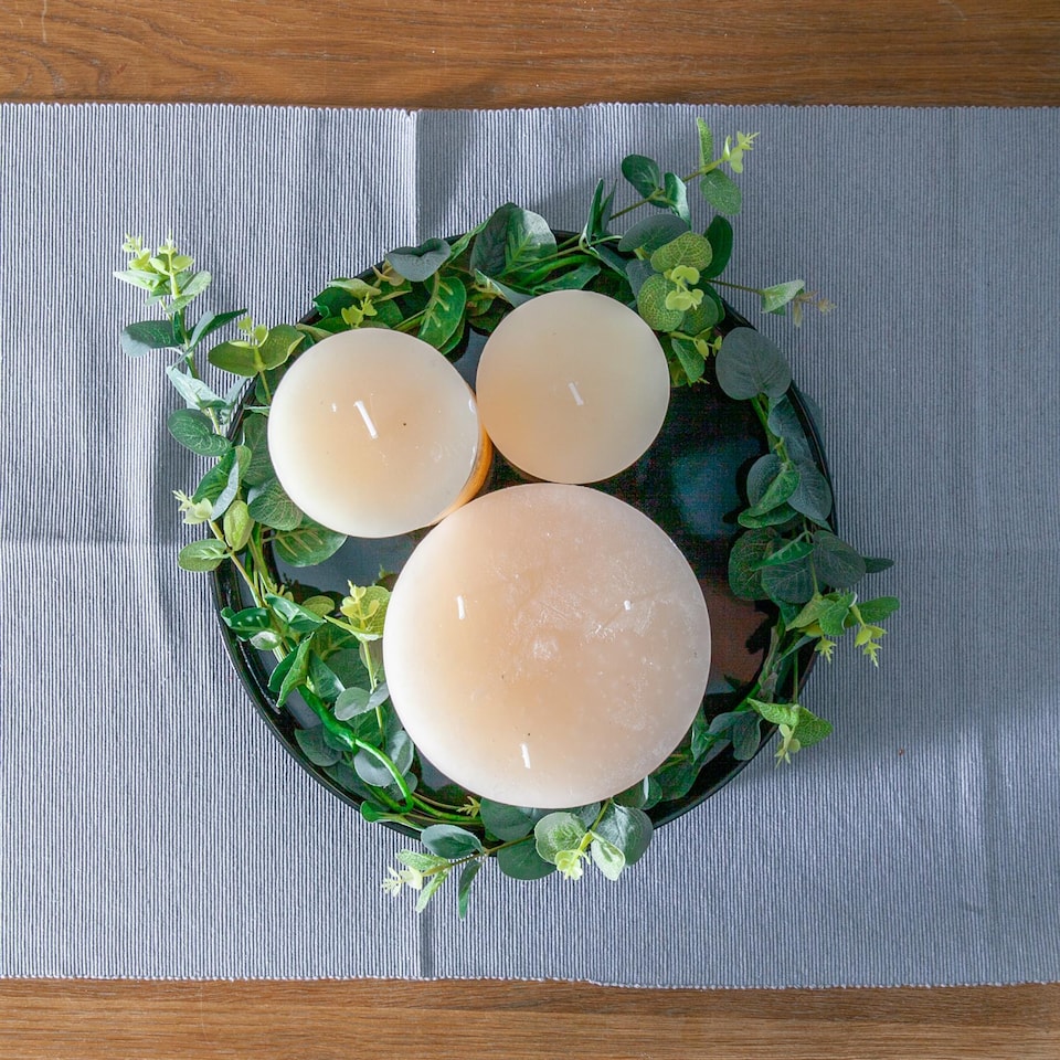 image 1 of Argon Tableware 3x Serving Trays - 33cm - Round Tray Metallic Decorative Breakfast Tray Melamine Food Tray | Black | Black | One Size | 3