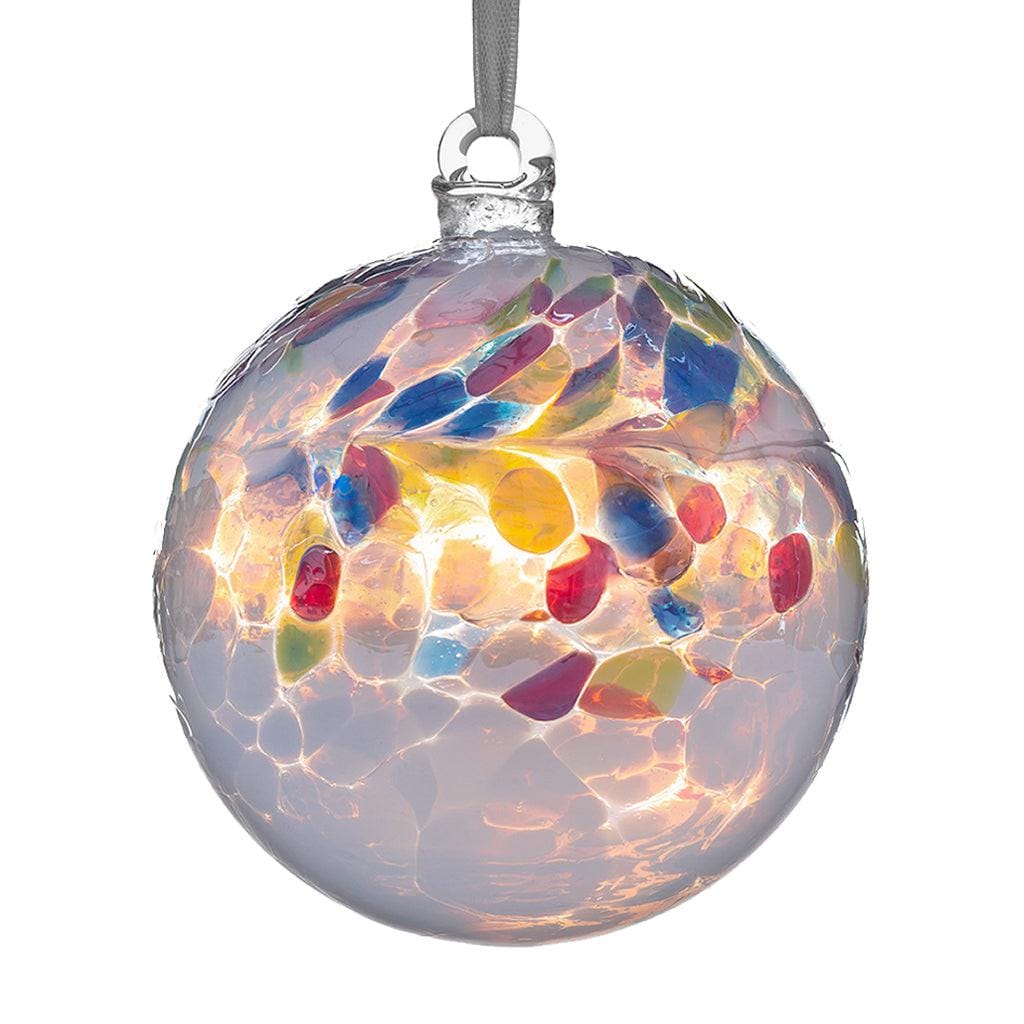 Sienna Glass 10cm Friendship Ball White