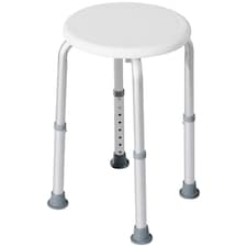 HOMCOM Shower Chair, Adjustable Height Shower Stool with Aluminium Frame and Non-Slip Feet, Bathtub Stool Seat for Elderly Disabled Handicap, White