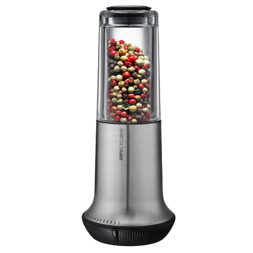 image 1 of GEFU X-Plosion Size M Premium Manual Salt or Pepper Mill Silver