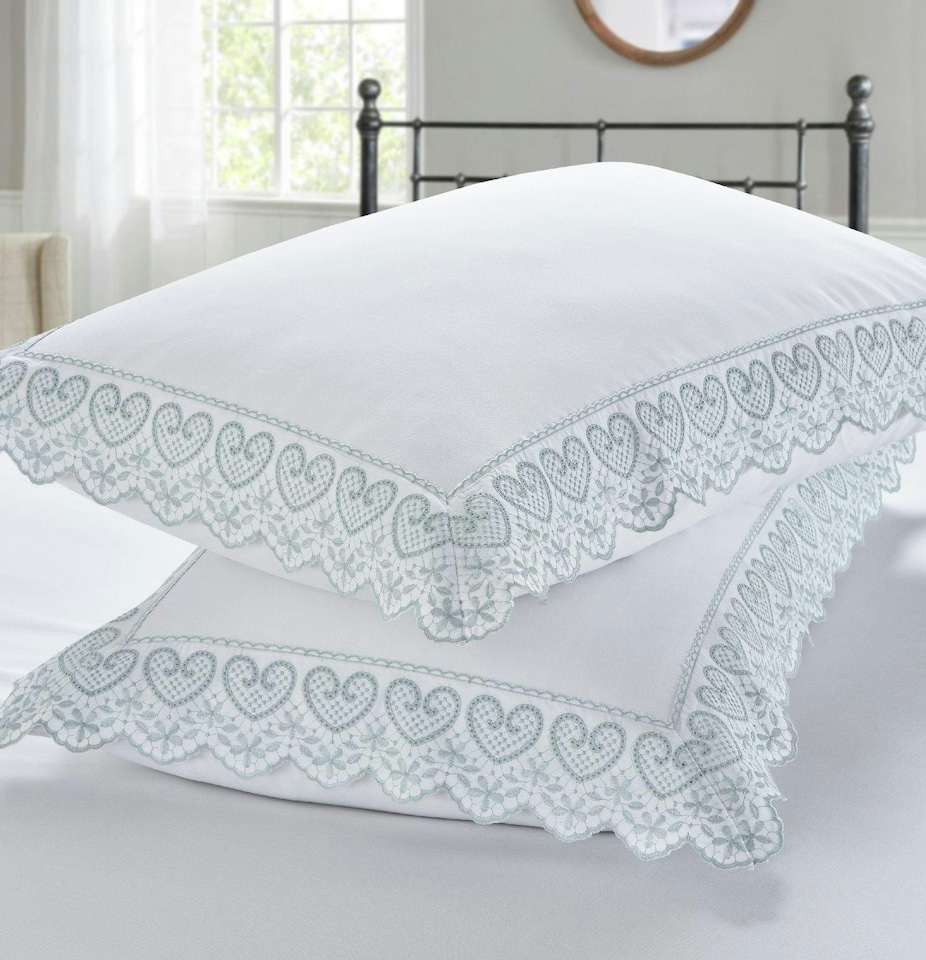 image 1 of Evelyn White Duvet Cover Set | White | Super King