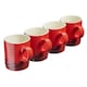 image 1 of Cooks Professional 4 Piece Mug Set |  Durable Dishwasher Safe Stoneware | 350ml | Red | Red