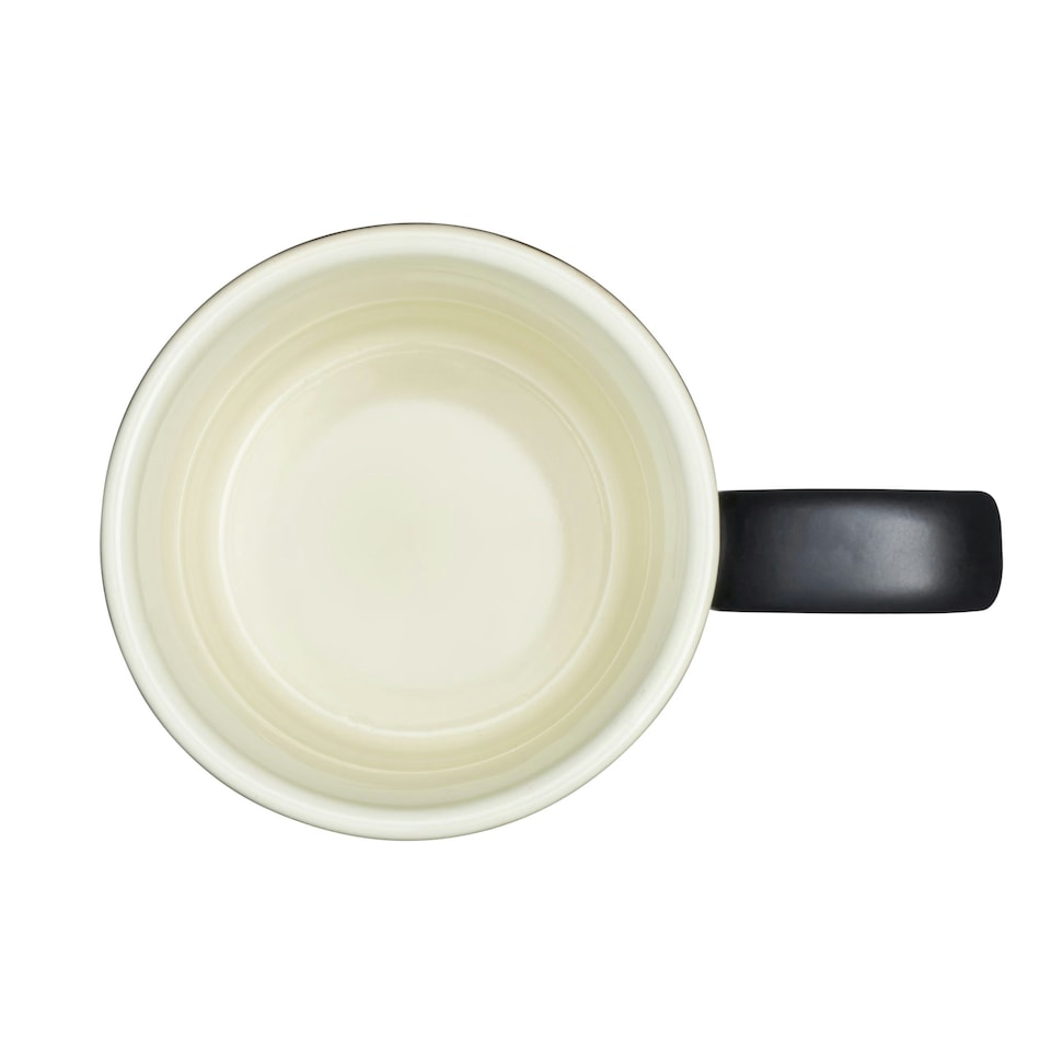 image 1 of Cooks Professional 4 Piece Mug Set | Durable Dishwasher Safe Stoneware | 350ml | Black | Black | 4