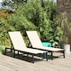 image 8 of Outsunny Folding Sun Lounger Set of 2, 5-Position Reclining Sun Bed | Brown | Khaki