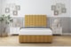 image 1 of Sloomy Langston Mustard Plush Divan Bed With Mattress 2 Drawers Right Side With 26" Strutted Headboard & 12" Matching Footboard 3' Single | Gold | Mustard | Single | 1