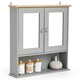 image 1 of VonHaus Shrewsbury Grey Bathroom Mirror Cabinet with Storage