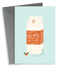 Funny Oat Milk Christmas Card