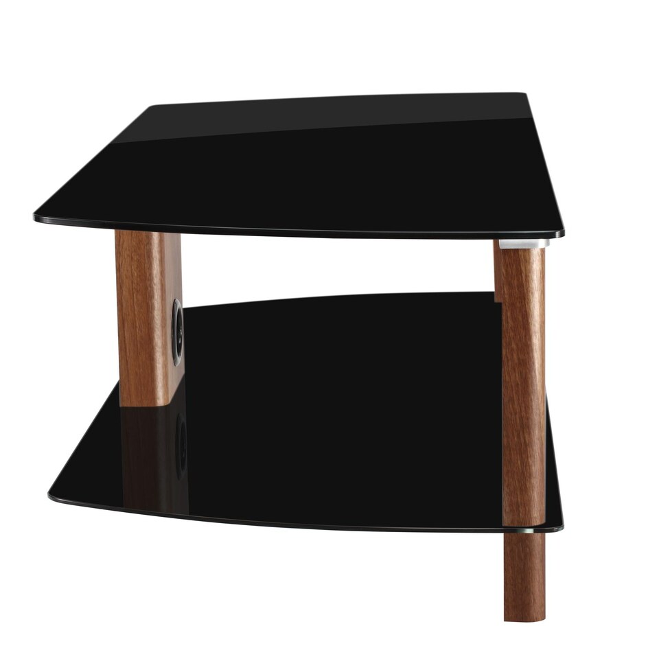 image 1 of Century TV-Stand Walnut Look/Black Glass, 1200mm | Black | Walnut with black glass | 211