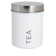 image 1 of Harbour Housewares Round Metal Kitchen Tea Canister - White