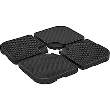 Yaheetech 4 Piece Water or Sand Filled Patio Umbrella Base Stand-Black | Black | Black | 1
