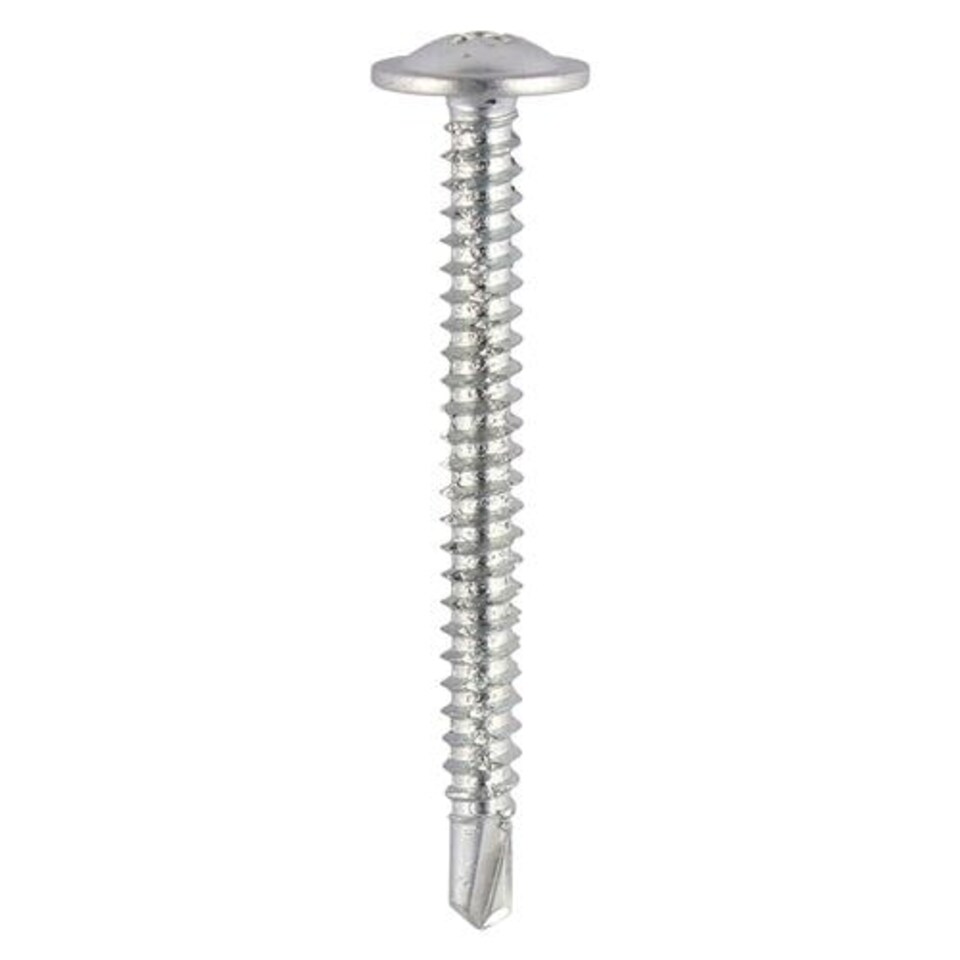 image 1 of Timco - Baypole Screws - Wafer Flange - PH - Self-Drilling Point - Zinc (Size 4.8 x 70 - 200 Pieces)
