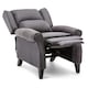 image 3 of Eaton Wing Back Fireside Herringbone Fabric Pushback Recliner Chair (Blue)