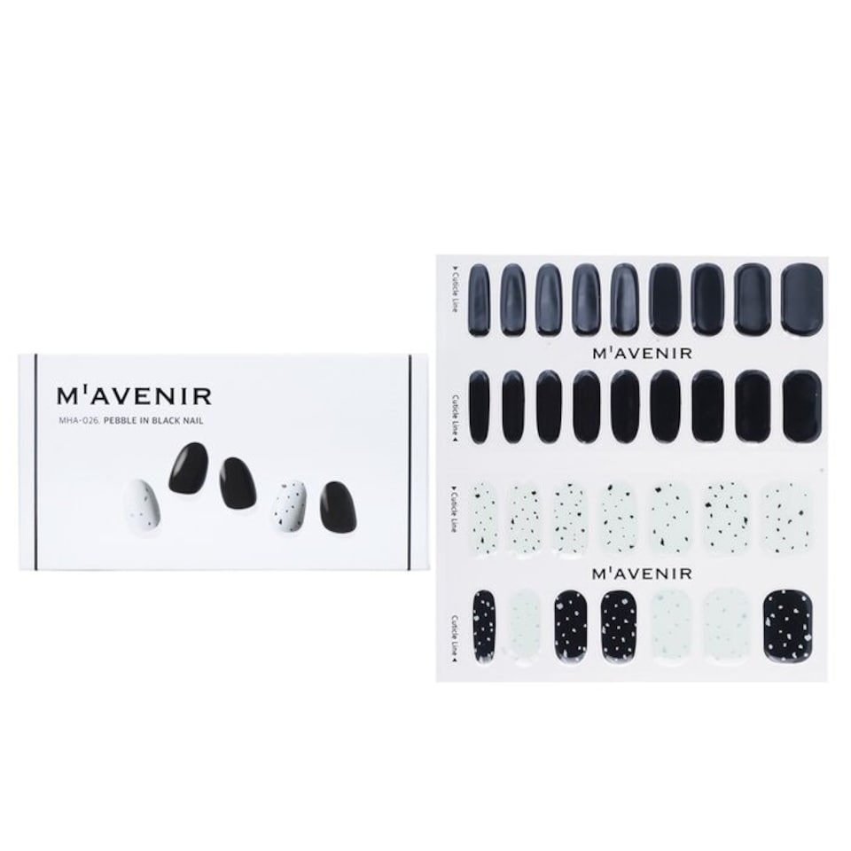 image 1 of Nail Sticker (black) - # Pebble In Black Nail - 32pcs Black