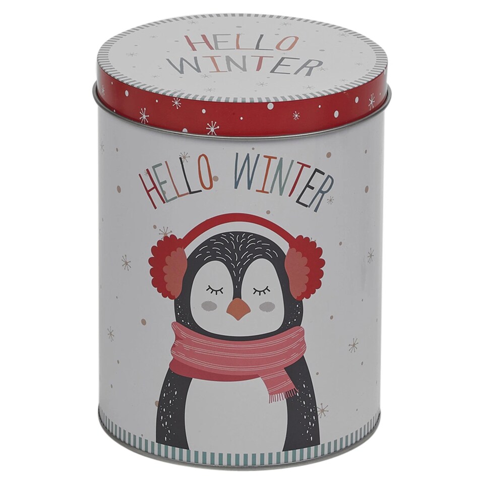 image 1 of 3pc Christmas Themed Storage 1L Tins Set Biscuits Coffee Sugar Tea Condiments | Multi | Animals | 3