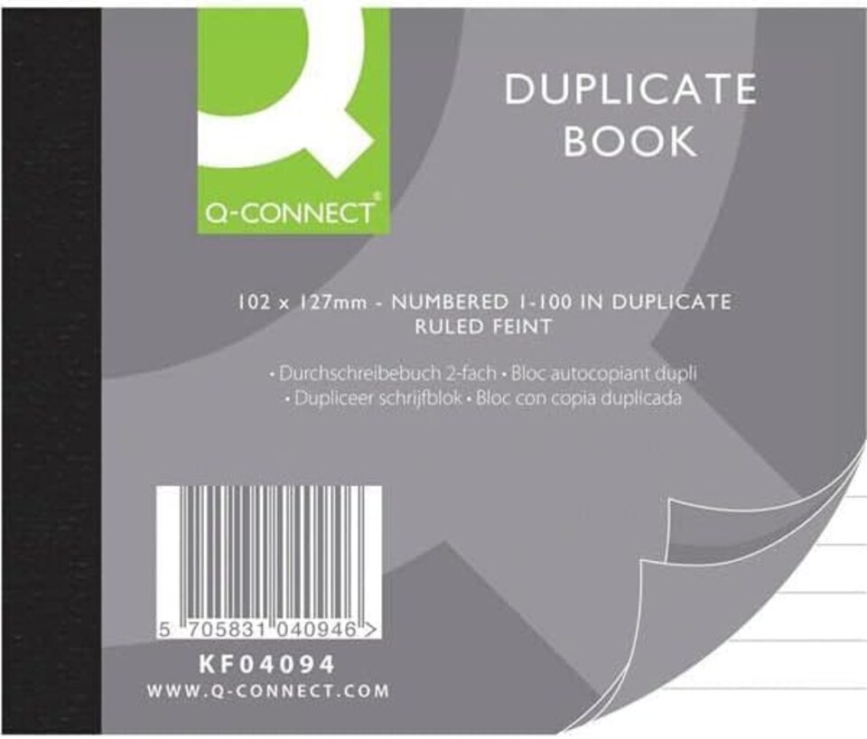 image 1 of Feint Ruled Duplicate Book 102 x 127mm