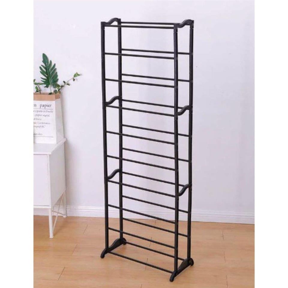 image 1 of GEEZY 10 Layers Shoe Rack Storage Organizer Black 50 Pairs