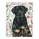 image 3 of Dog Lover Black Labrador in Wildflower Field Black Framed Wall Art Print A4