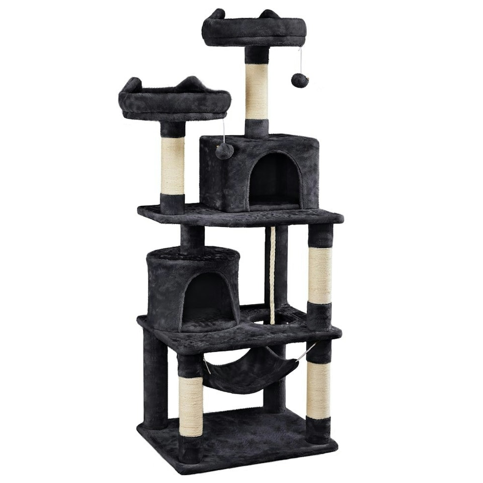 image 1 of Yaheetech 158 cm Multi Level Cat Tree with Condos Black