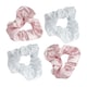 image 3 of Brushworks Pink & White Satin Scrunchies (Pack of 4)