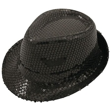 Sequin Black Gangster Hat