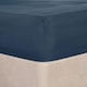 image 1 of OHS Soft Plain Fitted Bed 25cm Deep Elasticated Sheet, King - Denim Blue