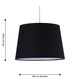 image 6 of Black Cotton 28cm Tapered Cylinder Pendant or Lamp Shade Black