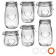 image 1 of Nicola Spring Heart Glass Storage Jars - 3 Sizes - Clear Seal - Pack of 6