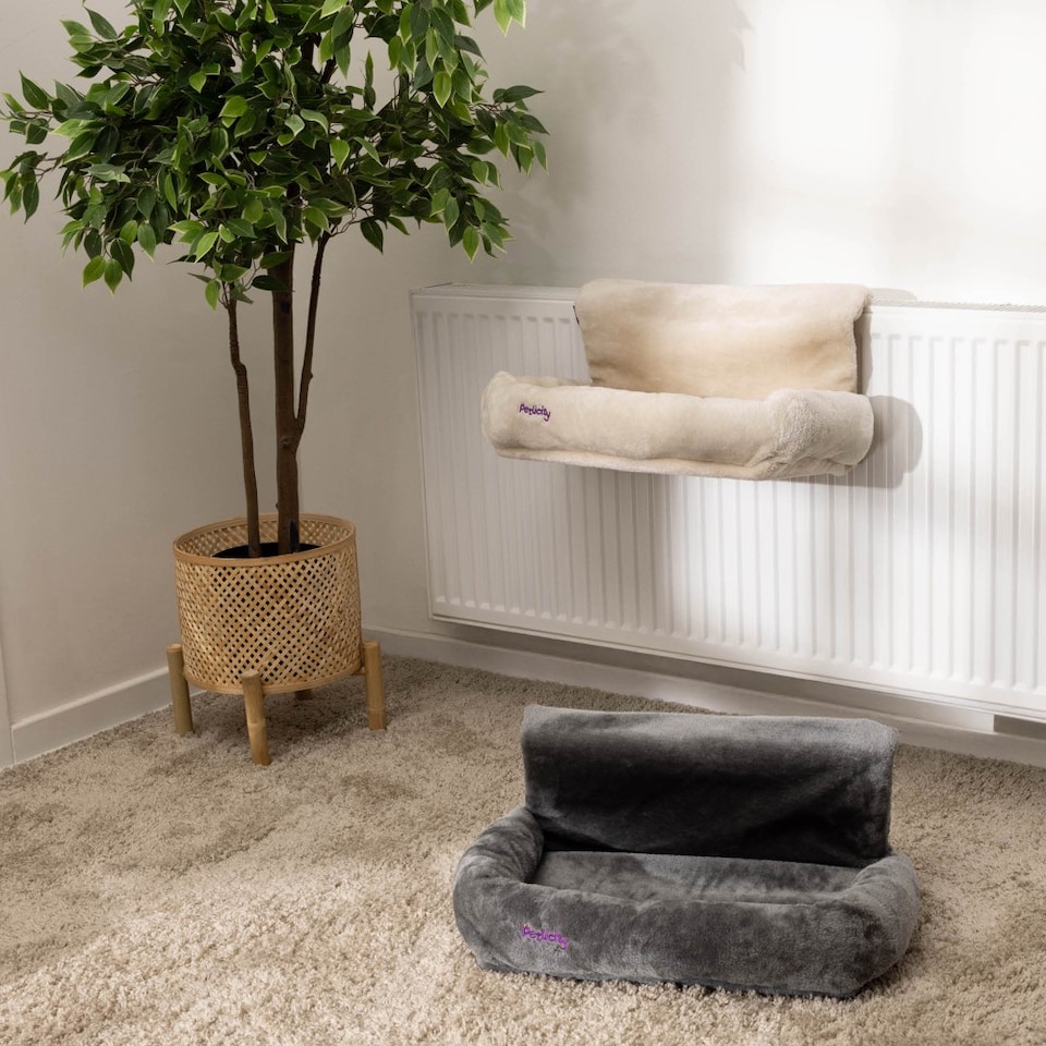 image 1 of Snuggle Padded Cat Radiator Bed Grey