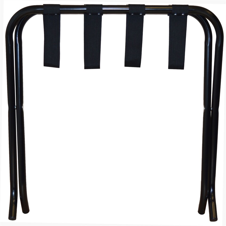 image 1 of Harbour Housewares Folding Metal Luggage Rack - Black | Black | Black