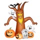 image 1 of Outsunny 7.9FT Tall Halloween Inflatable Ghost Tree with Pumpkins, White Ghosts and Tombstone, Blow-Up Outdoor Halloween Decoration for Lawn, Garden, Party