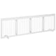 image 1 of PawHut Pet Gate 4 Panel Wooden Dog Barrier Folding Fence w/ Support Feet