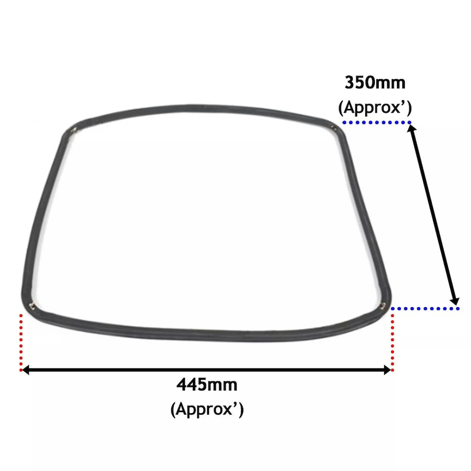 image 1 of SPARES2GO Main Rubber Door Seal Corner Fixing Clips compatible with Indesit Oven Cookers (445mm x 350mm)