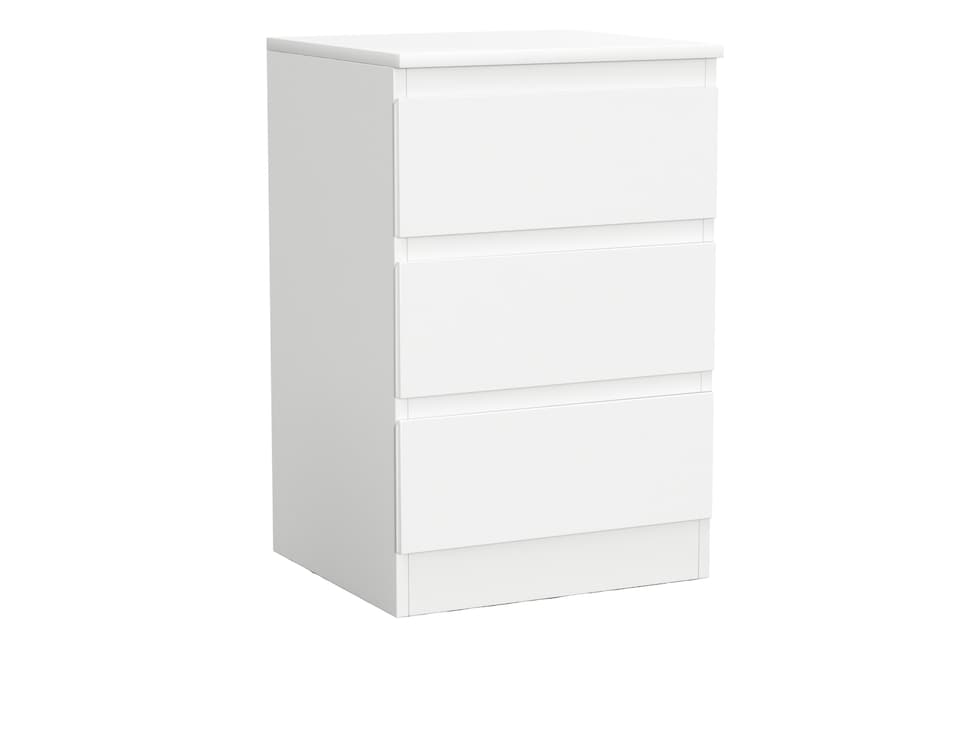 image 1 of 3 Drawer Bedroom Storage Cabinet | Multi | White & White | 1
