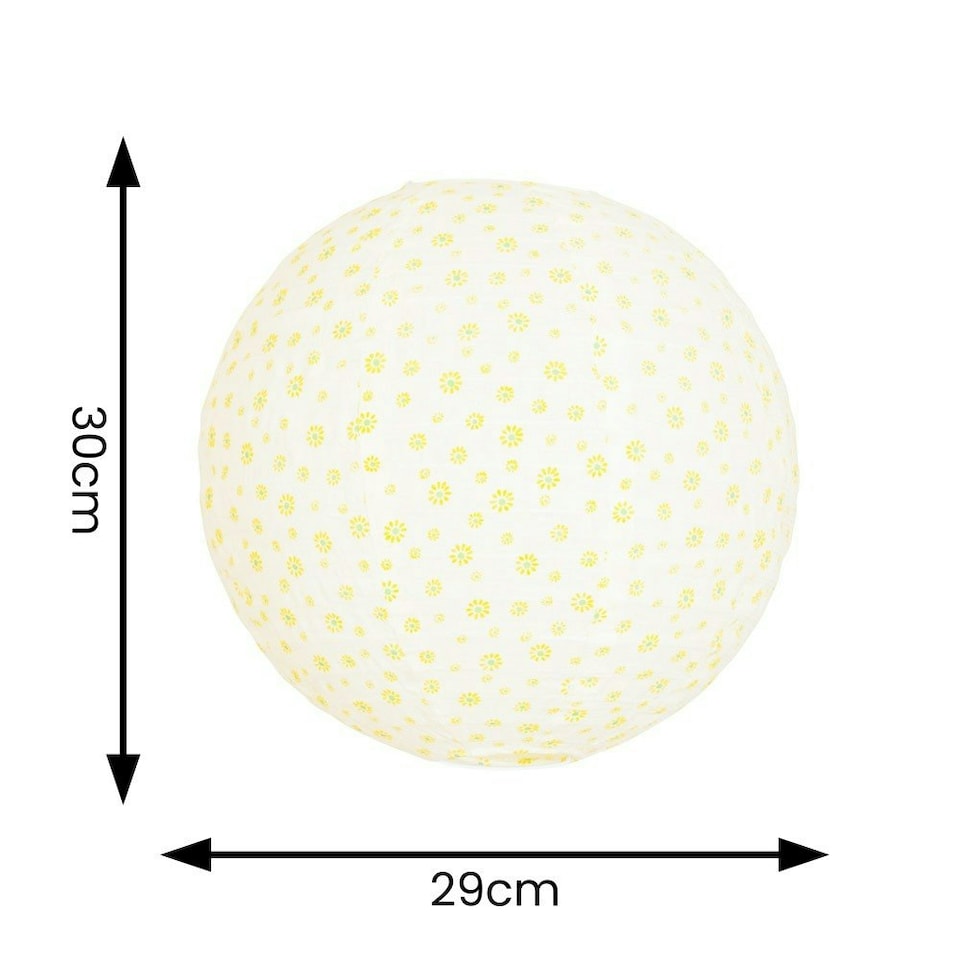 image 1 of ValueLights Annie Ditsy Floral Natural Fabric Globe Ball Ceiling Lamp Shade