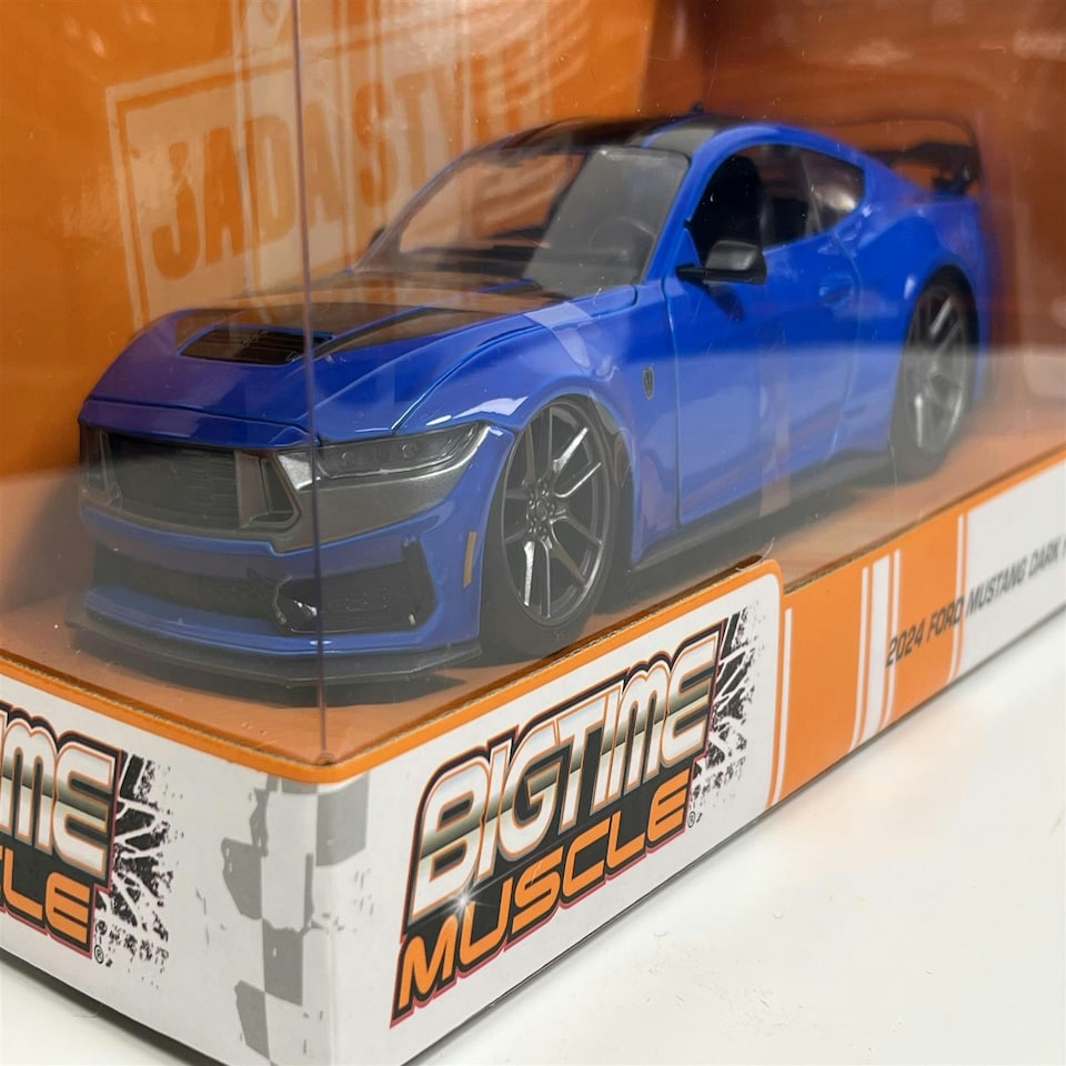 image 1 of 2024 Ford Mustang Dark Horse Blue Bigtime Muscle 1:24 Scale Jada 35276