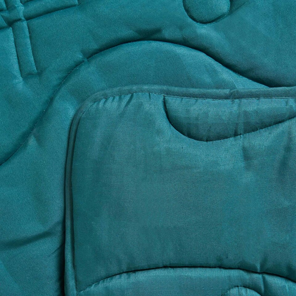 image 1 of OHS Quilted Embossed Patterned Soft Plump Coverless 7.5 Tog Washable Duvet Cover and Pillowcase Bedding Set Blue | Teal Gaming | Single