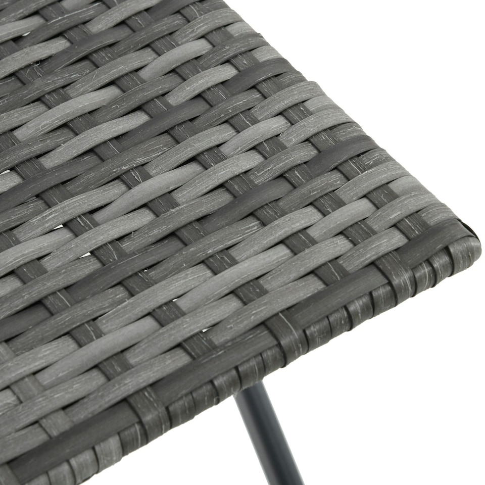 image 1 of Outsunny 3 PCs Patio Wicker Bistro Set Foldable Table and Chair Set for Outdoor