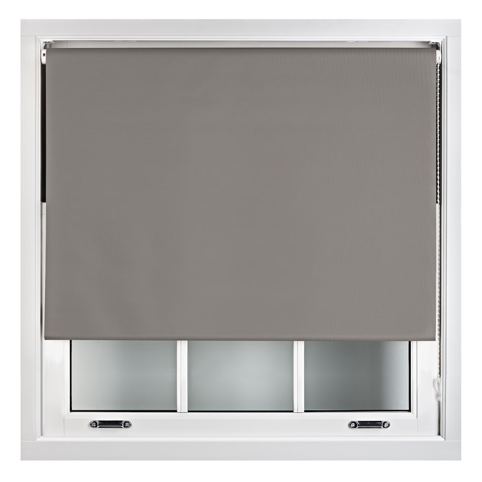 image 1 of FURNISHED Grey Roller Blackout Made to Measure Insulated Easy Fit Window Blinds | Grey | Dark Grey